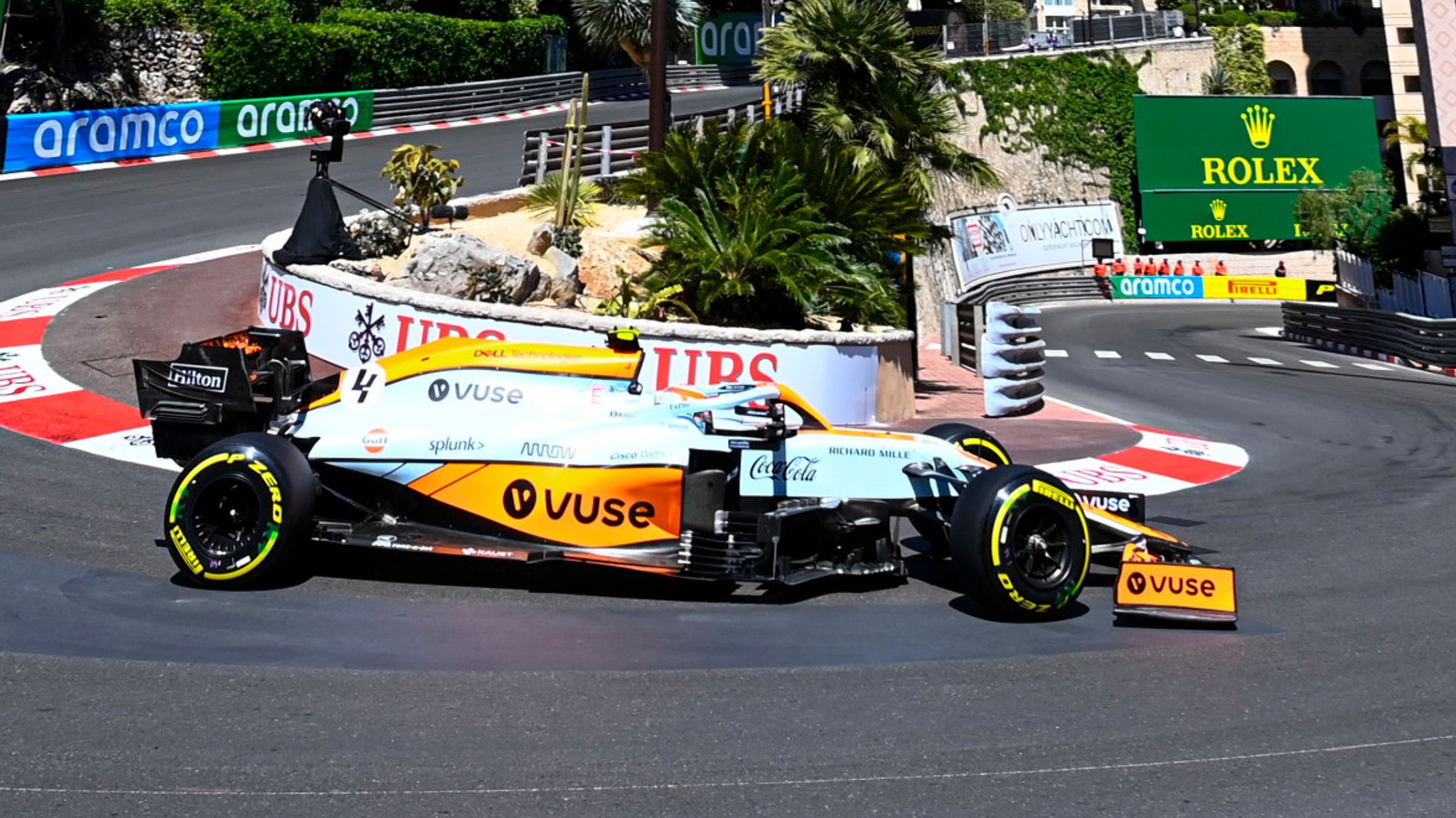 McLaren's stunning retro Gulf Oil livery appears for first time on track in Monaco GP practice