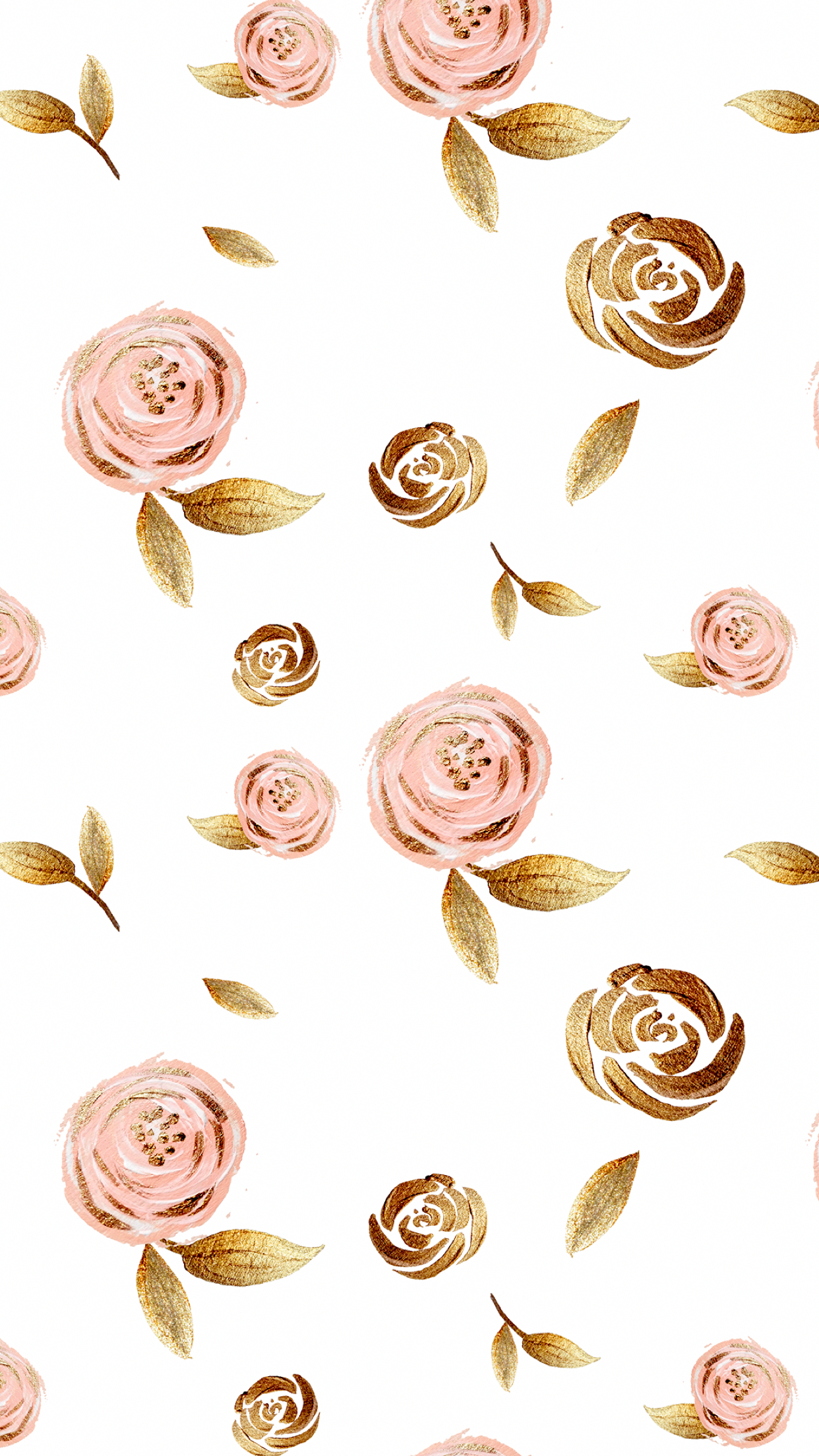 Rose Gold Flowers Background