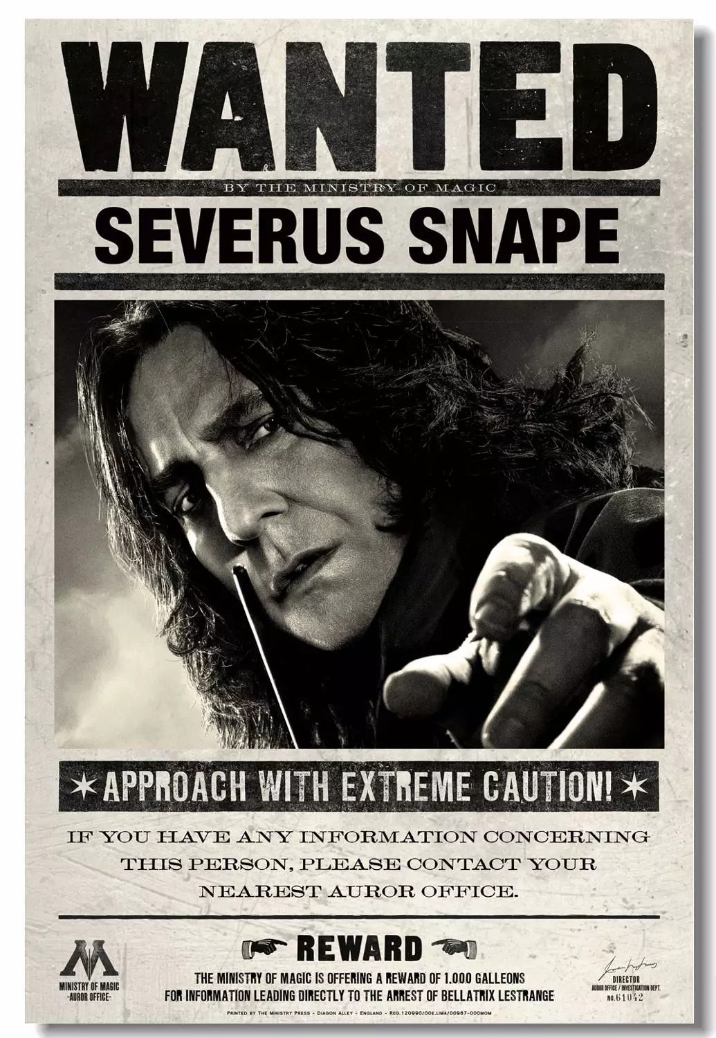 Custom Canvas Wall Prints Vintage Wanted Severus Snape Poster Bellatrix Lestrange Wall Stickers Daily Prophet Wallpaper #. Wall Stickers