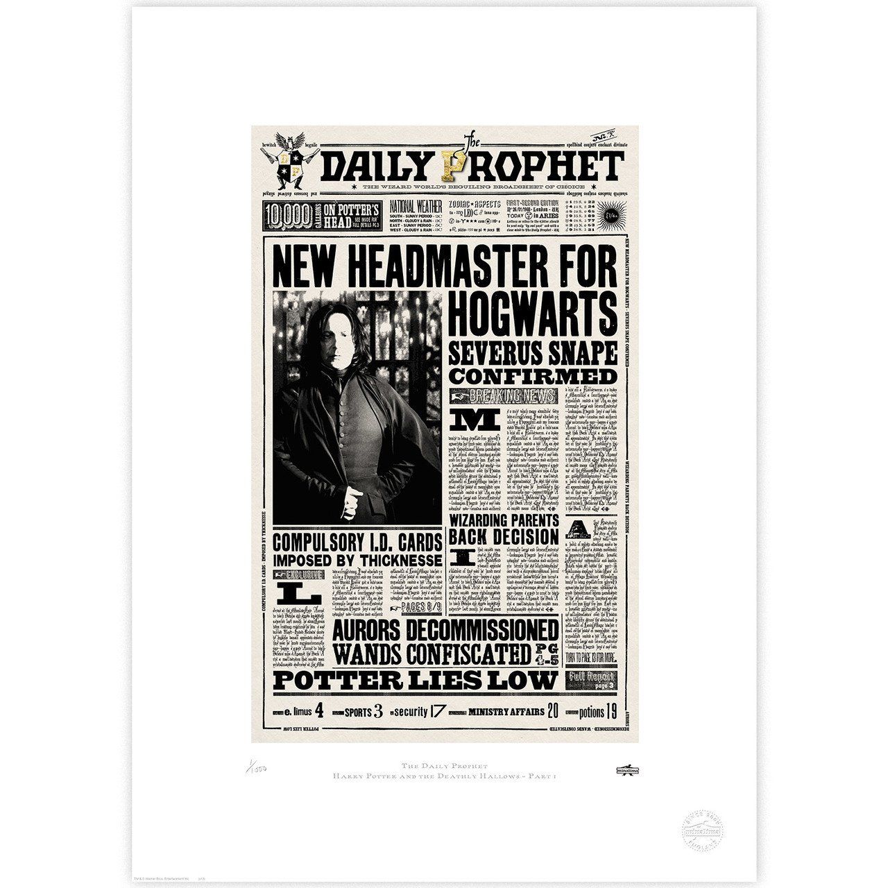 The Daily Prophet Headmaster for Hogwarts