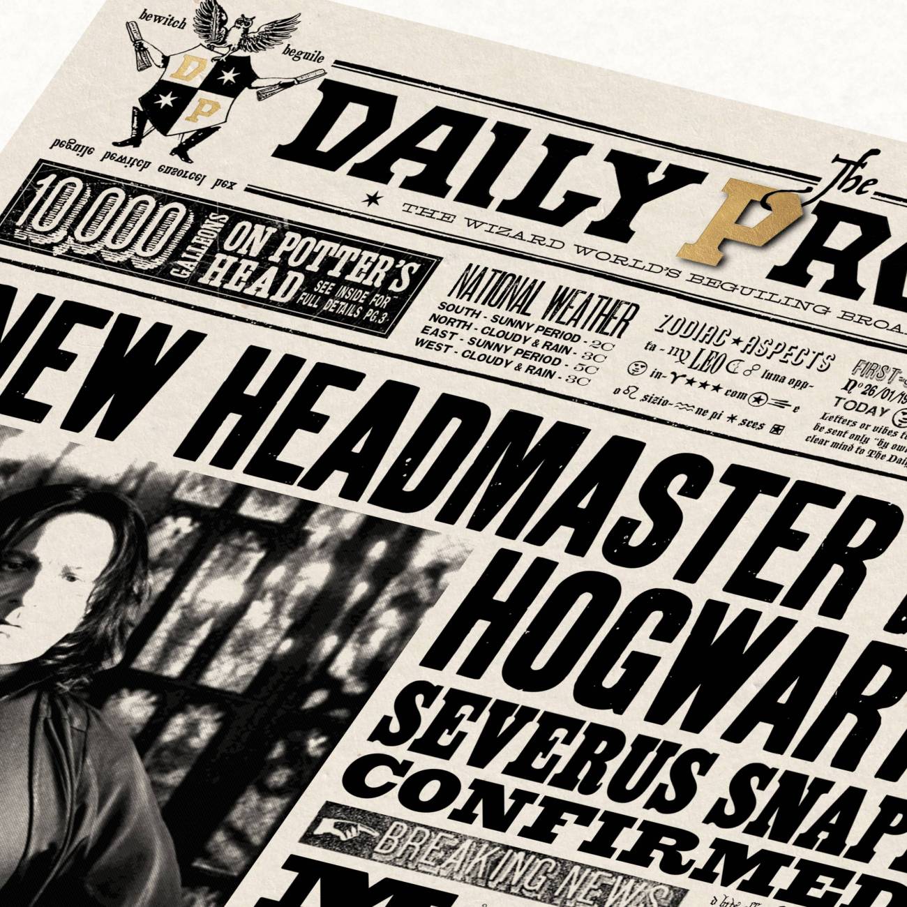 The Daily Prophet - 'New Headmaster for Hogwarts' Print