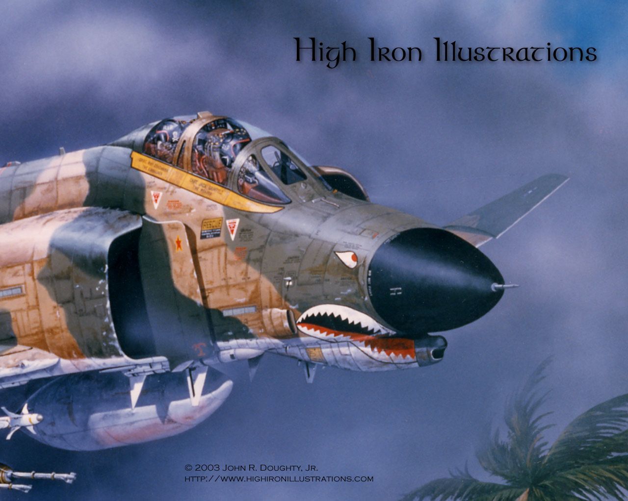 fighter plane shark teeth illustration for free download
