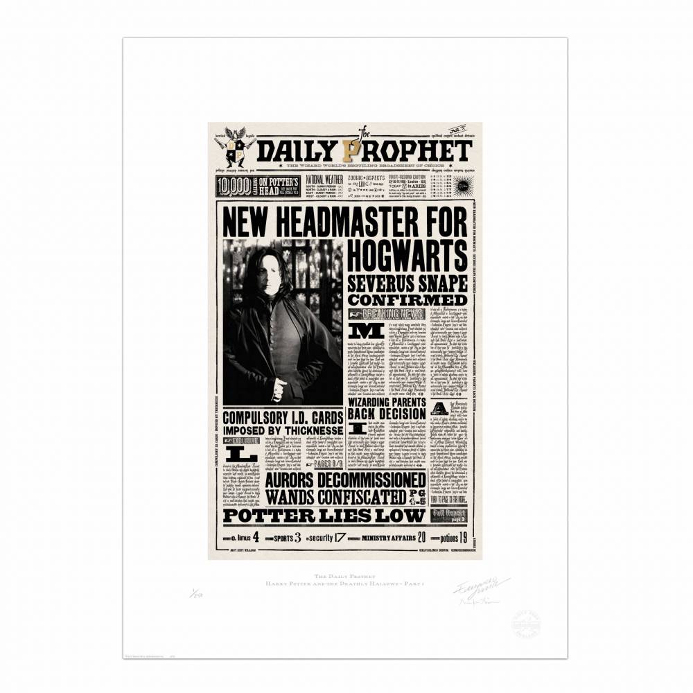 The Daily Prophet - 'New Headmaster for Hogwarts' Print