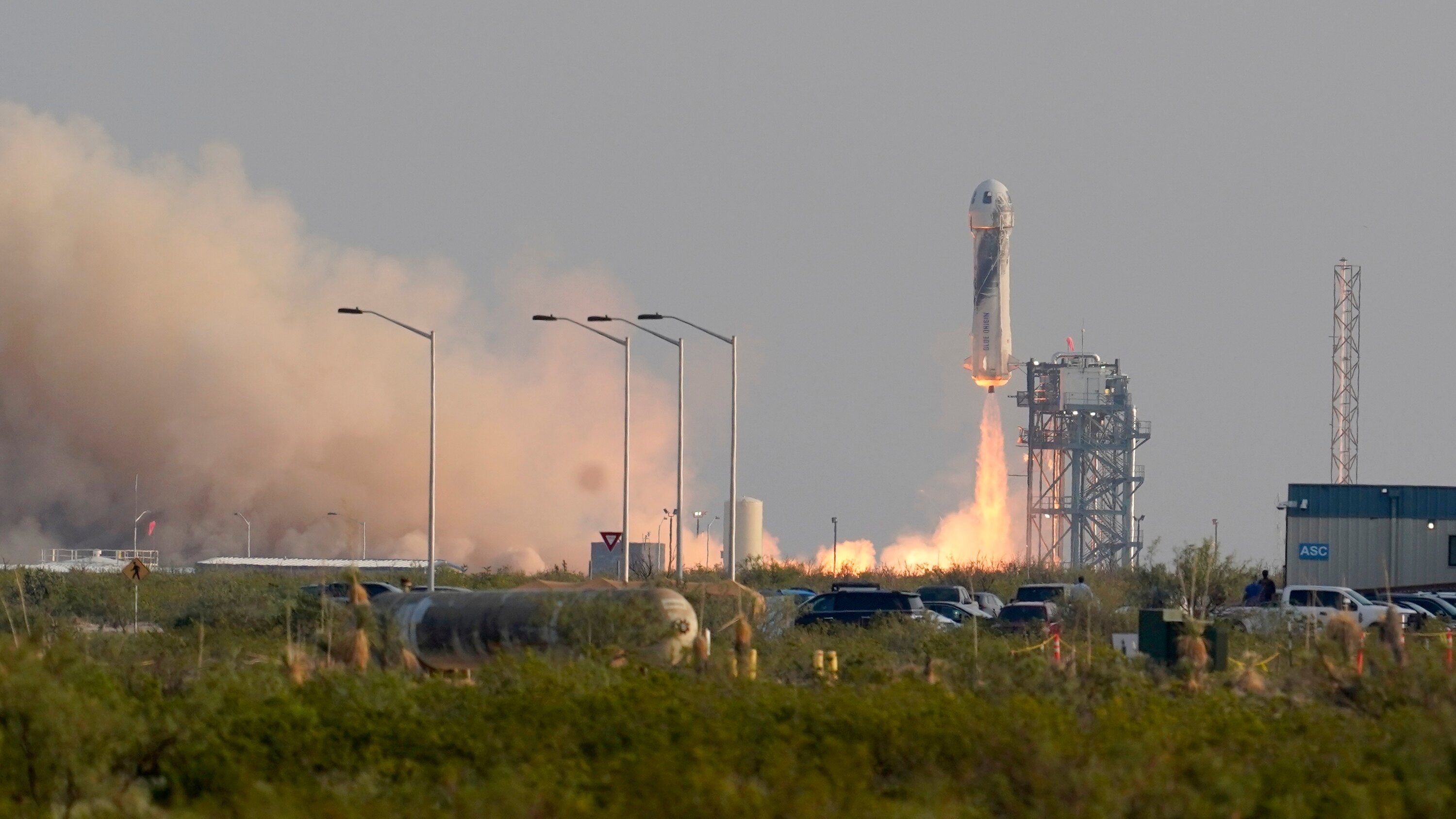 Jeff Bezos and Blue Origin Crew Launches to Space
