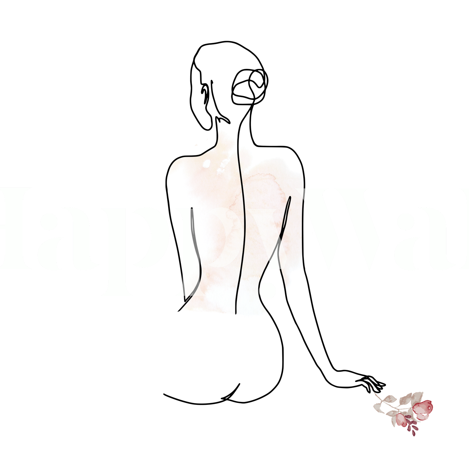 Buy Line Art of Naked Woman wallpaper US shipping at Happywall.com