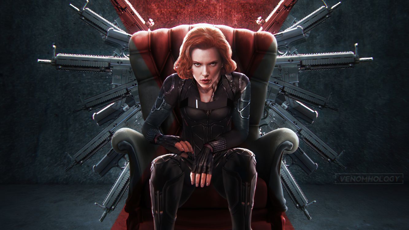 Wallpaper Black Widow, Scarlett Johansson, Superhero, Natasha Romanoff, Marvel Comics, Background Free Image