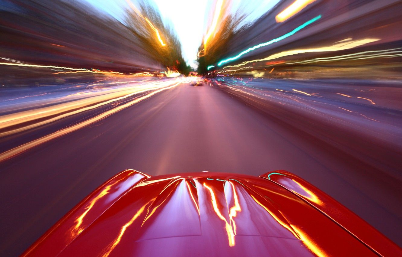Wallpaper road, machine, auto, the city, lights, Wallpaper, speed, wallpaper, cars, riding image for desktop, section ситуации
