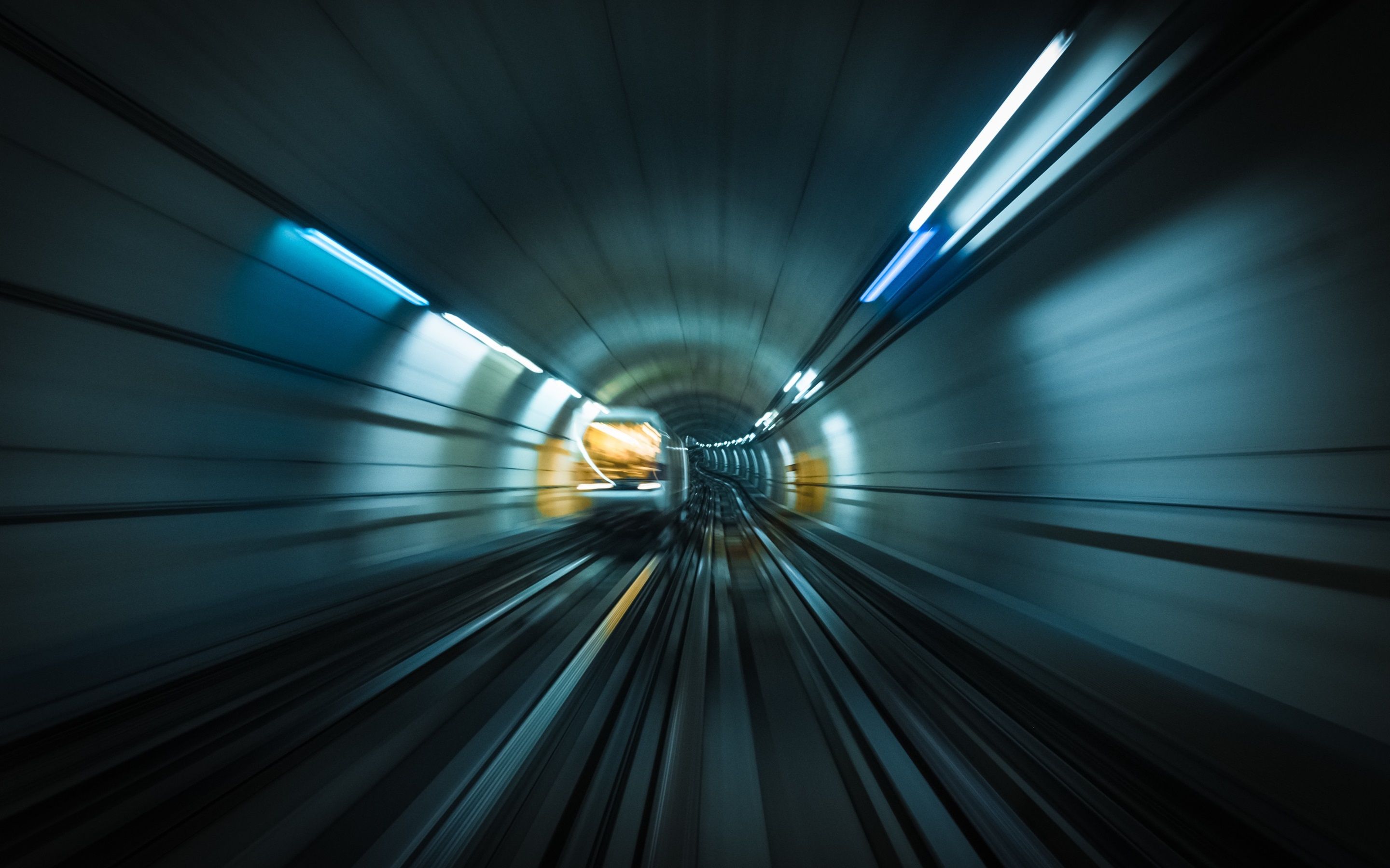 Wallpaper Metro, Rails, Movement, Train, Speed, Lights
