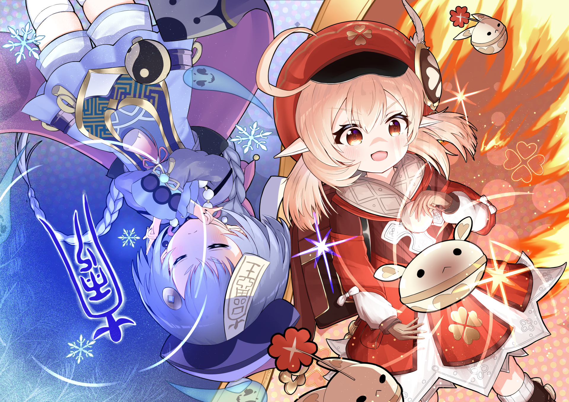 Klee (Genshin Impact) Qiqi (Genshin Impact) 4k Ultra HD Wallpaper