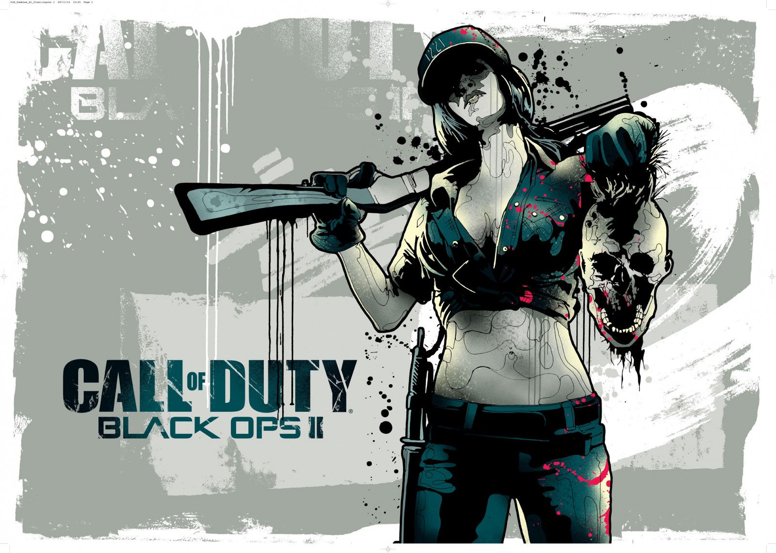 Wallpaper, illustration, anime, soldier, cartoon, Call of Duty, comics, poster, Call of Duty Black Ops II 2444x1744