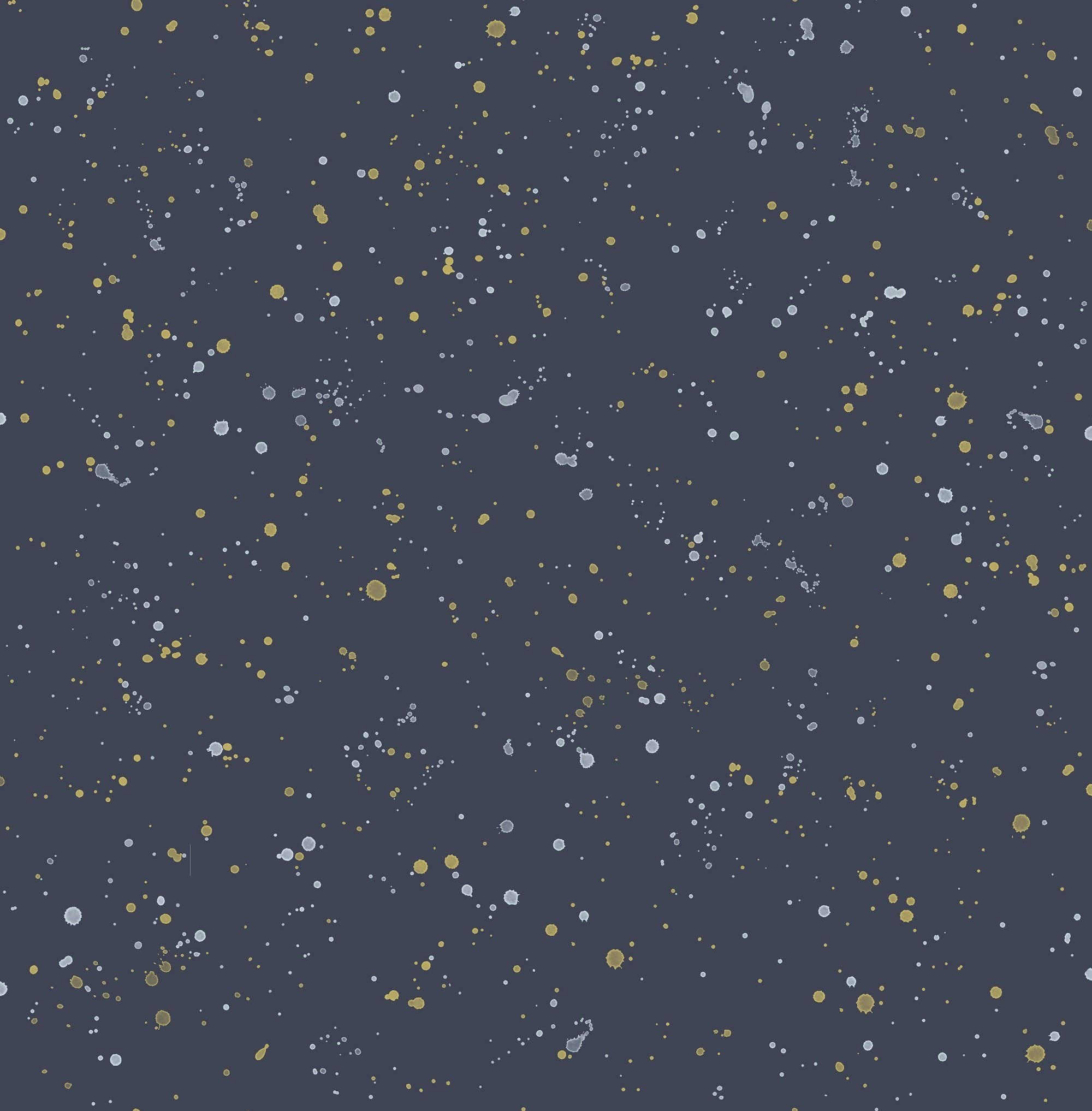 Paint Splatter Wallpaper in Navy and Metallic Gold from the Day Dreame