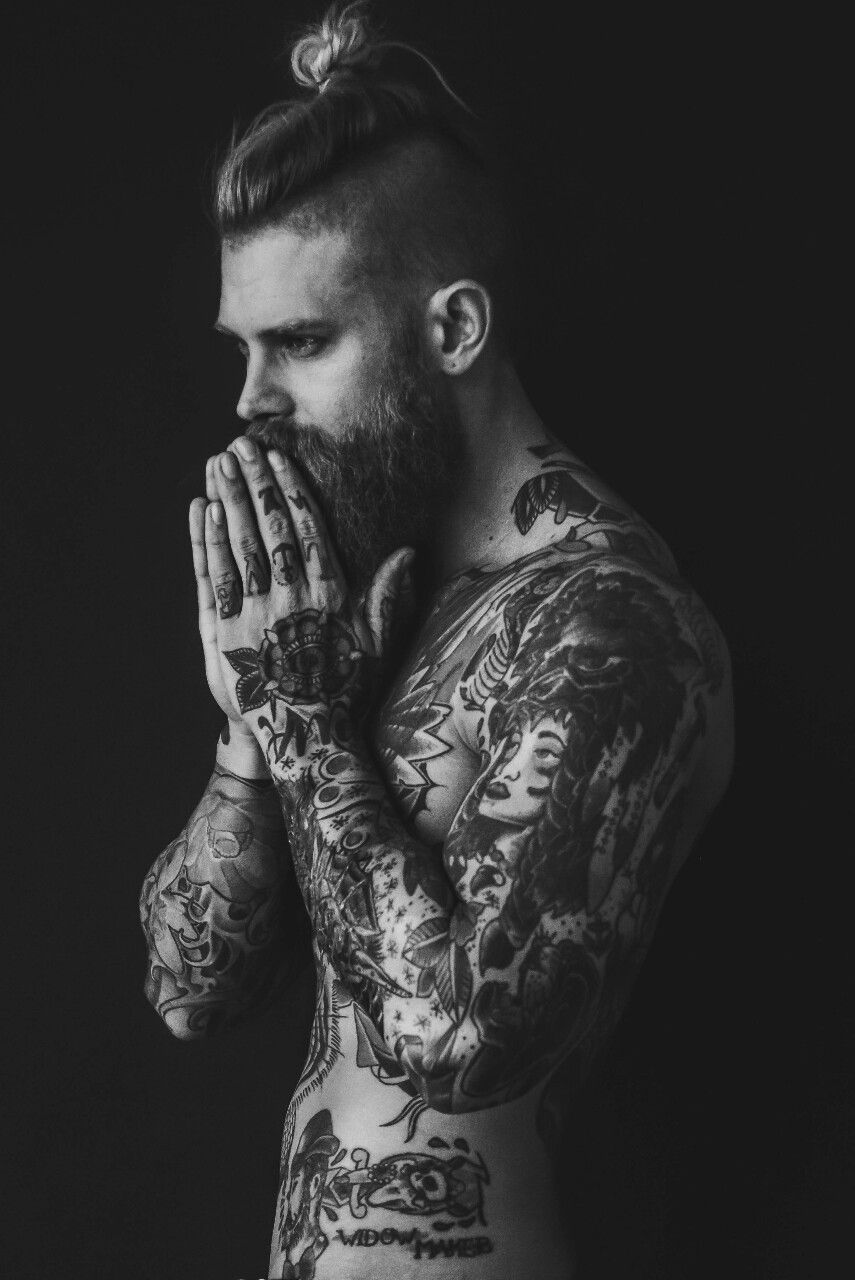 tattoo man wallpaper, black, photograph, facial hair, chin, arm