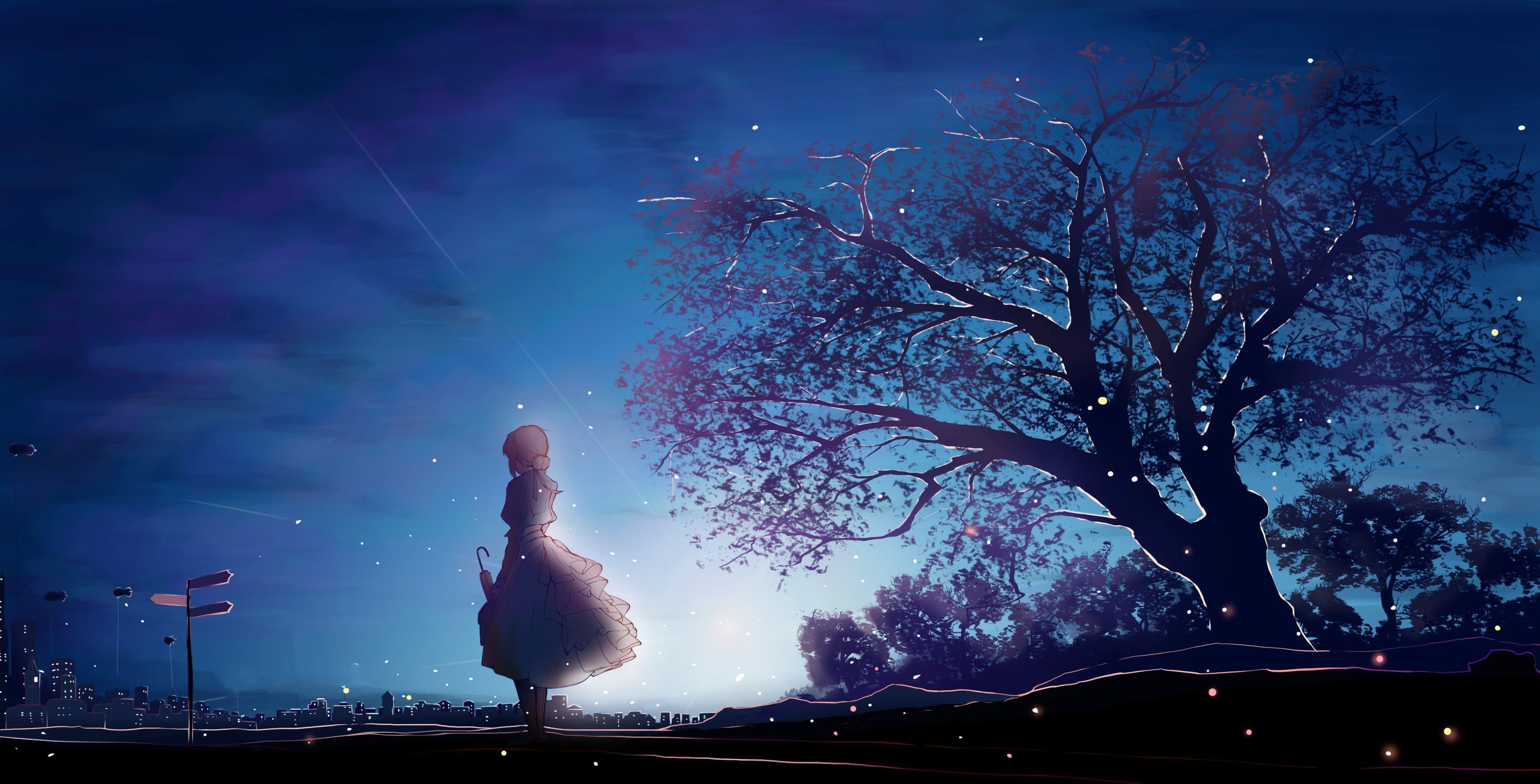 silhouette of tree #anime anime girls Violet Evergarden short hair #artwork #umbrel. Violet evergarden wallpaper, Violet evergarden anime, Some beautiful picture