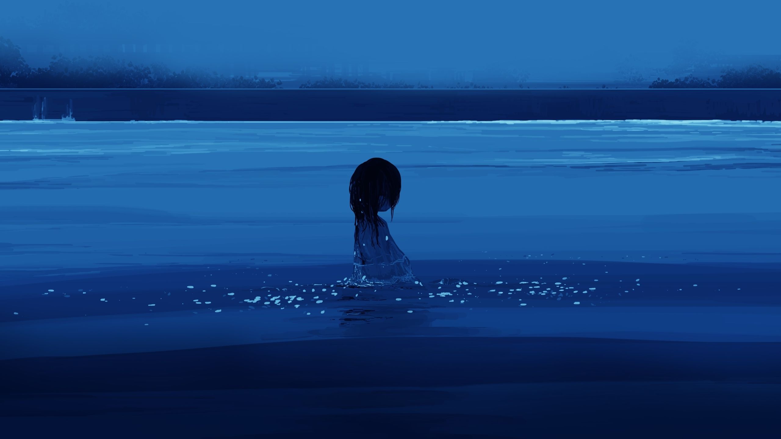 Water Anime Girl Wallpaper