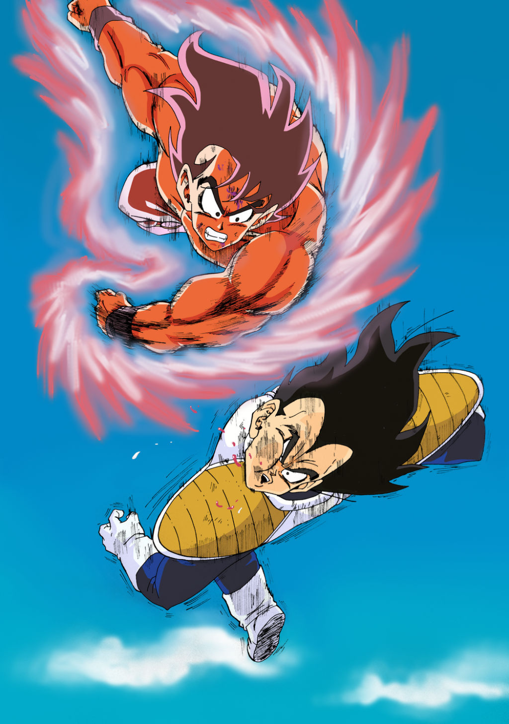 Goku Kaioken X3 vs Vegeta. Goku, lleno de rabia le pega un puñetazo en la cara a Vegeta. Anime dragon ball super, Dragon ball super goku, Anime dragon ball