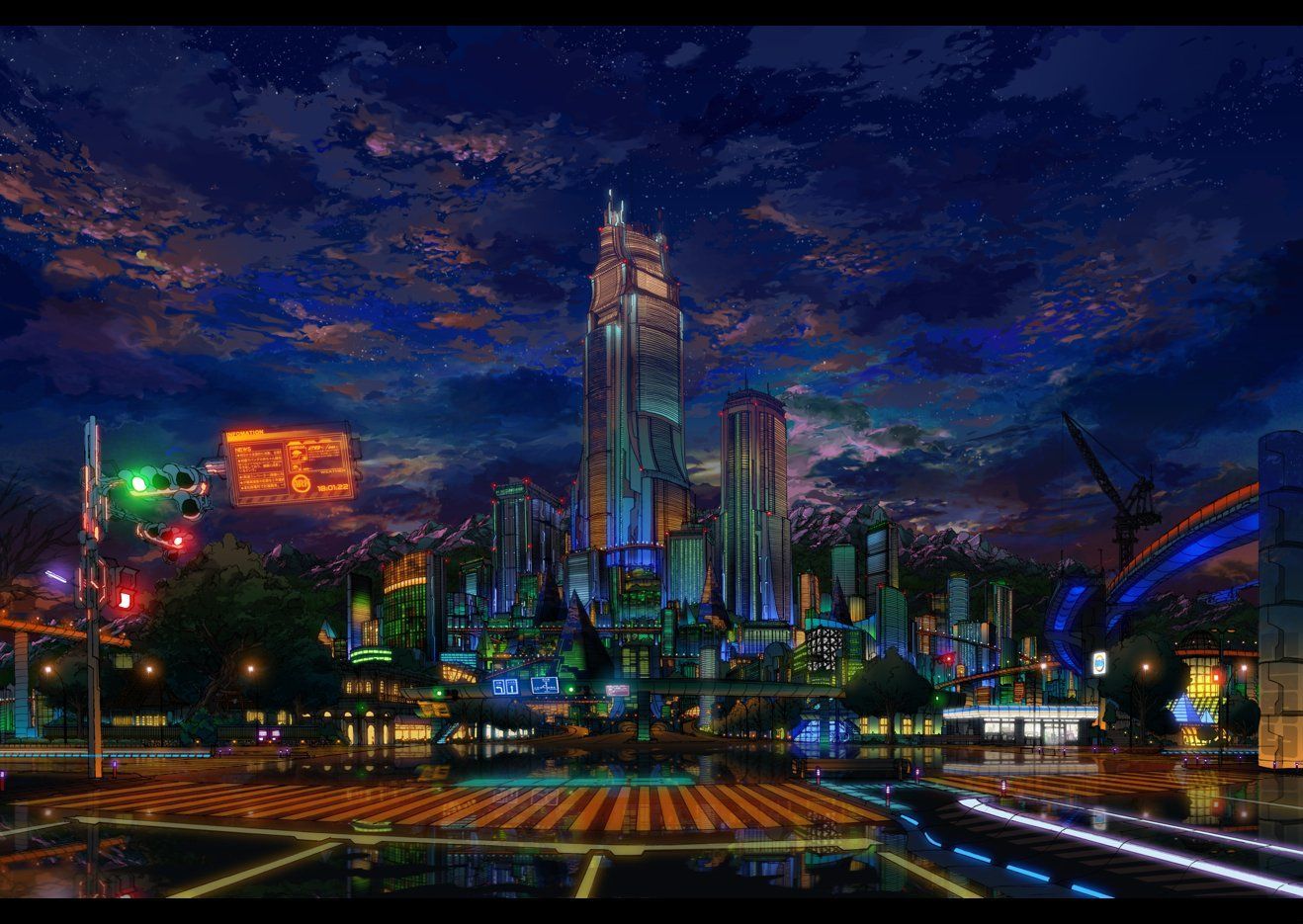 20++ Anime City Background Wallpaper HD