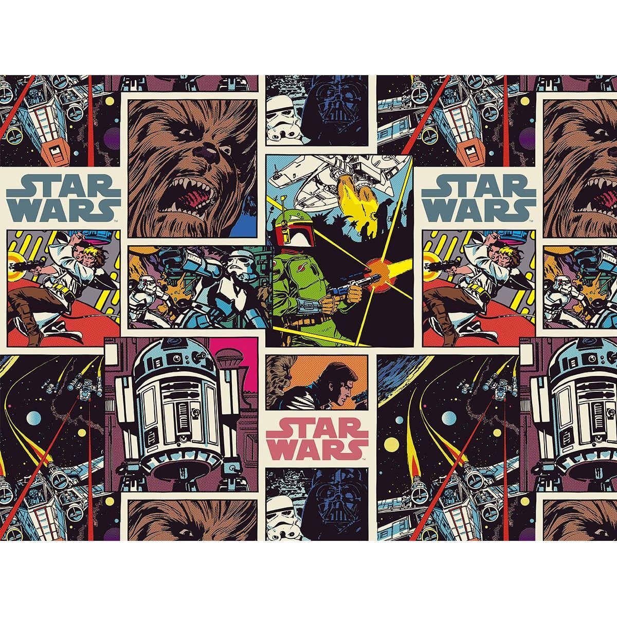 Star Wars Comic Book Wallpaper x 270cm. Star wars comic books, Fabric stars, Star wars comics