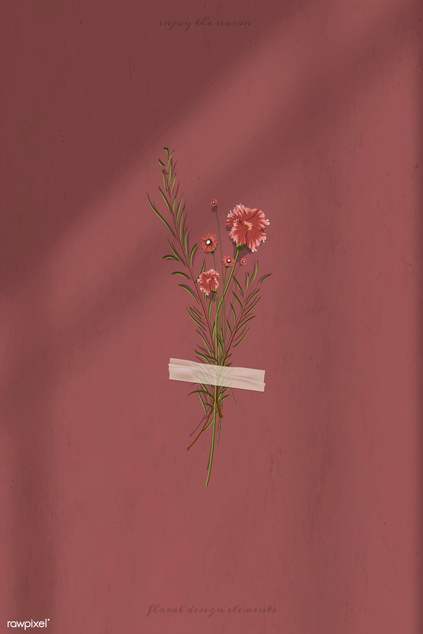 Download premium vector of Dried flower scrapbook autumn element vector. Scrapbook flowers, Flower phone wallpaper, Flower background wallpaper