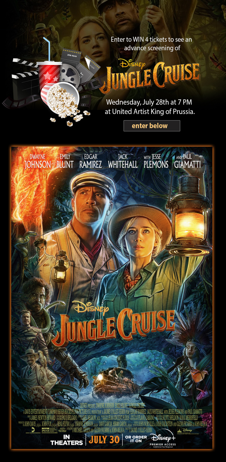 Disney's Jungle Cruise Advance Screening Sweepstakes