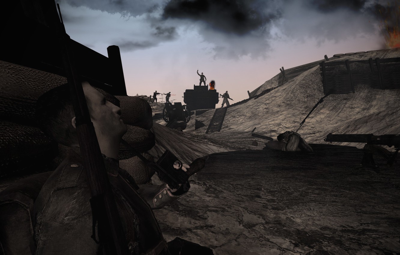 Wallpaper Soldier, Germany, Fog, Britain, Tank, WWI, WW1, Luger, G38, Verdun 1914 1918, Gatling Machingun, Great War, Garry's Mod Image For Desktop, Section игры
