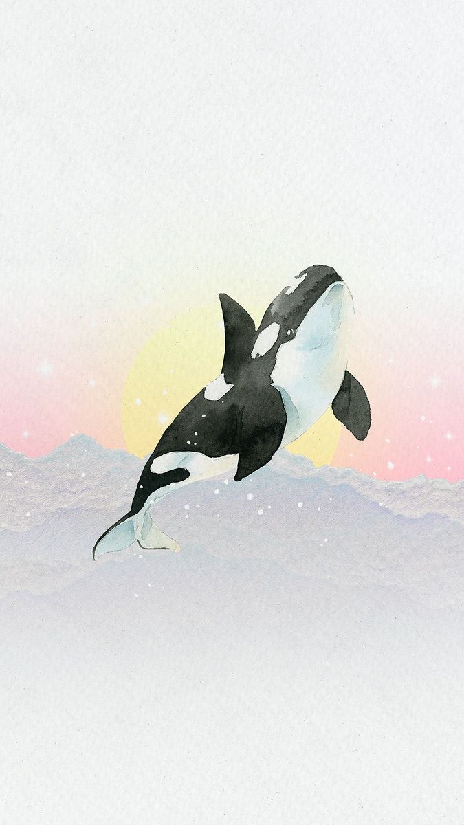 Download premium illustration of Watercolor painted marine life phone. iPhone wallpaper whale, Animal wallpaper, Marine life