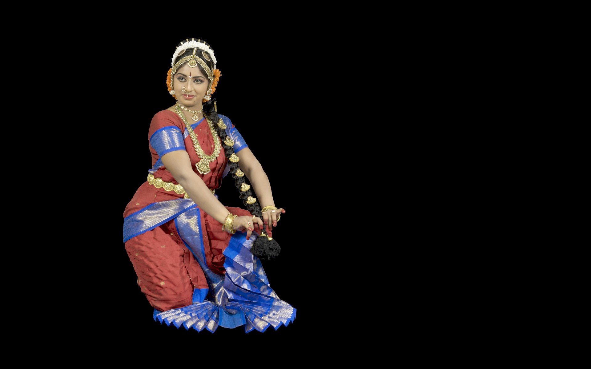 South Indian Kuchipudi Dance Dress Up Girl HD Wallpaper