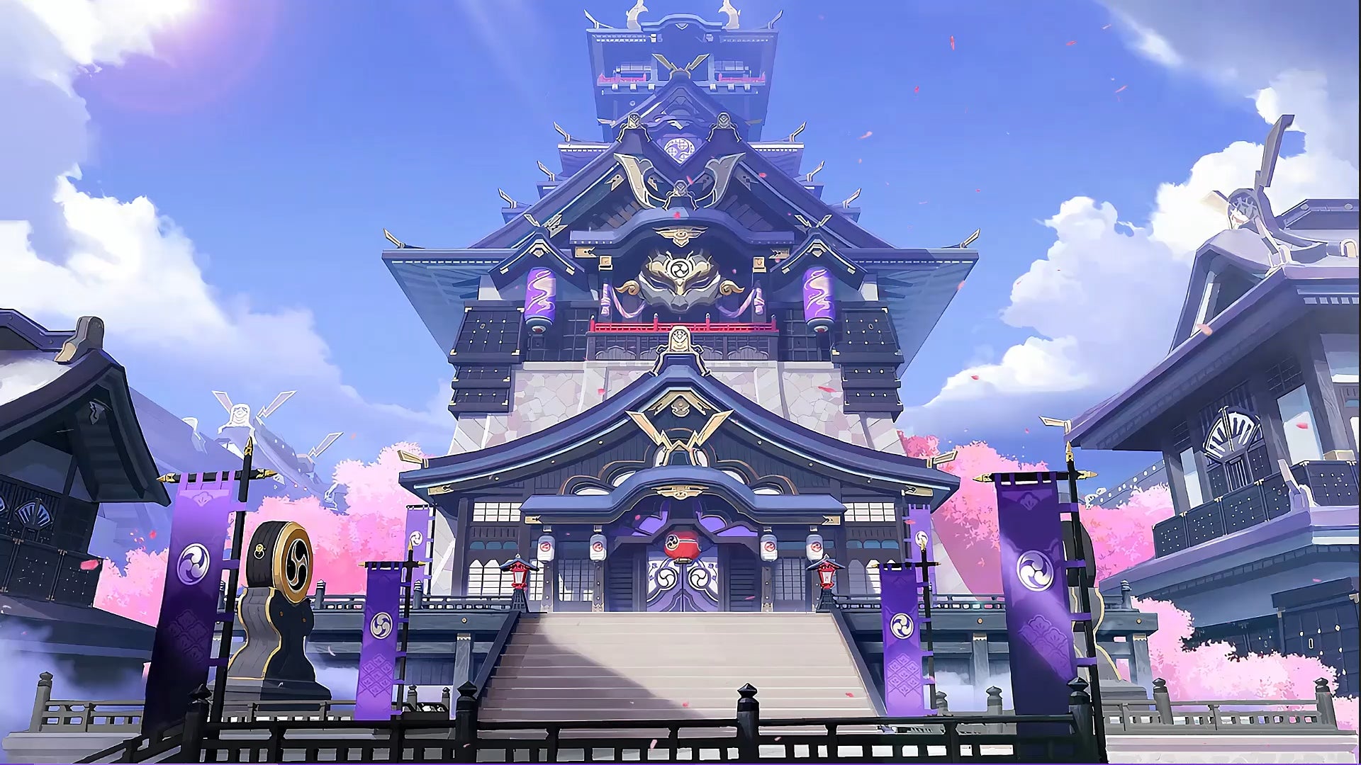 I made a live wallpaper of the Inazuma Castle! Below: Genshin_Impact