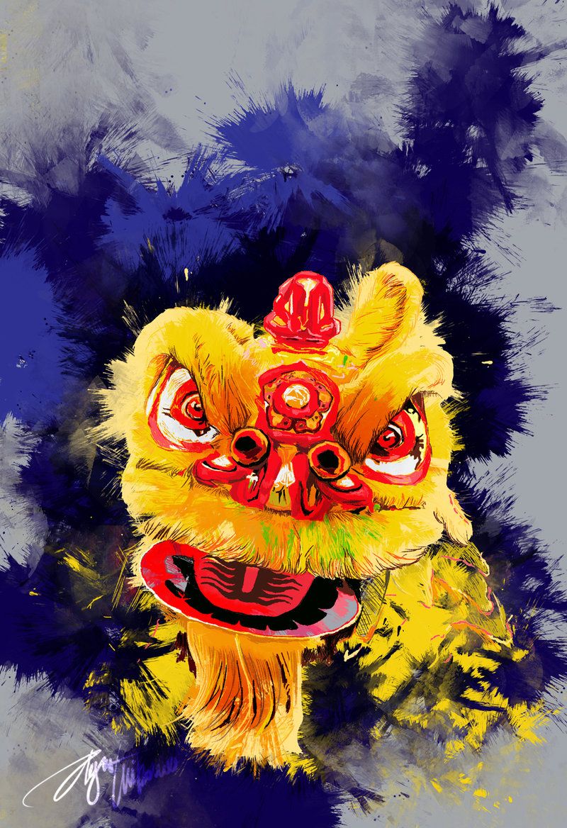 Barongsai. Chinese lion dance, Canvas painting tutorials, Lion dance
