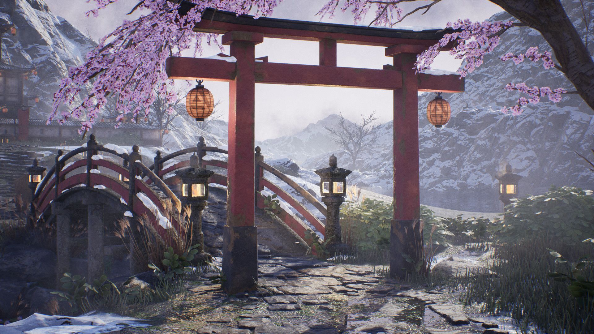 Rafał Pyra's Submission On Feudal Japan: The Shogunate Environment Level Art. Japan Aesthetic, Aesthetic Japan, Landscape Concept