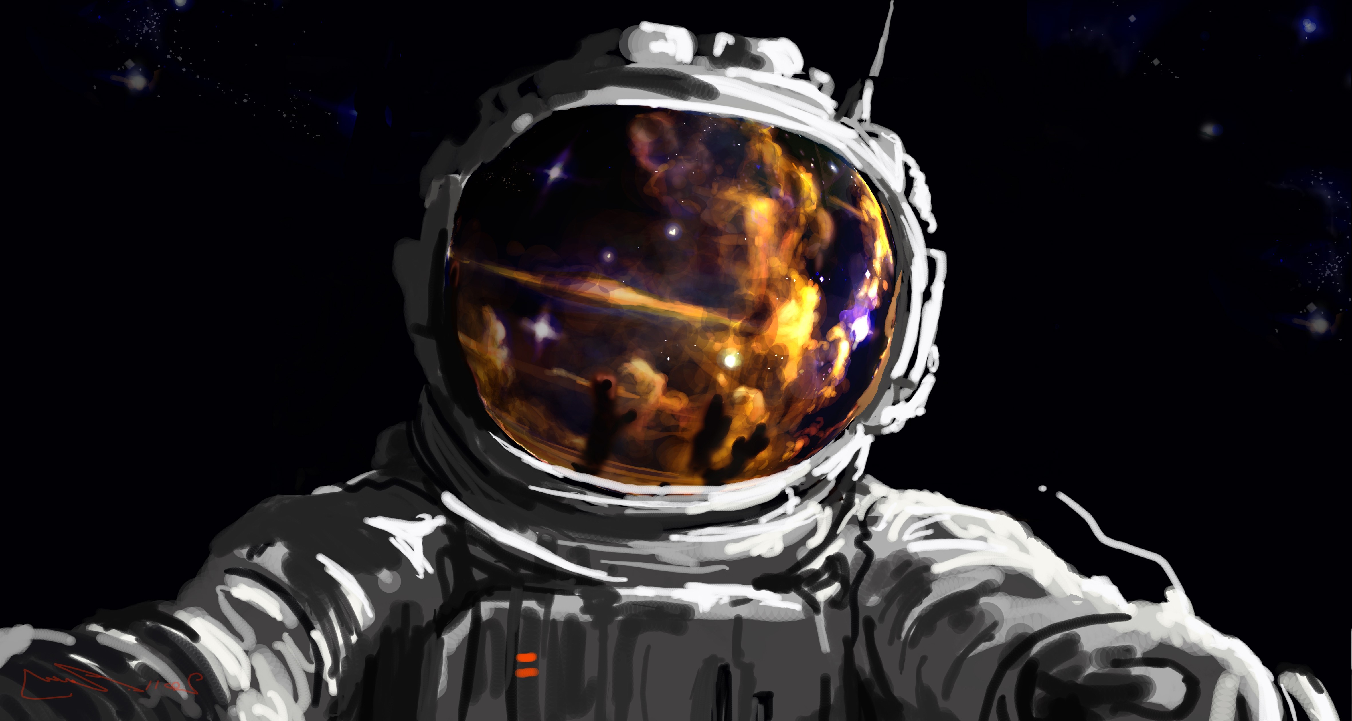artwork fantasy art concept art space astronaut spacesuit stars digital art painting wallpaper