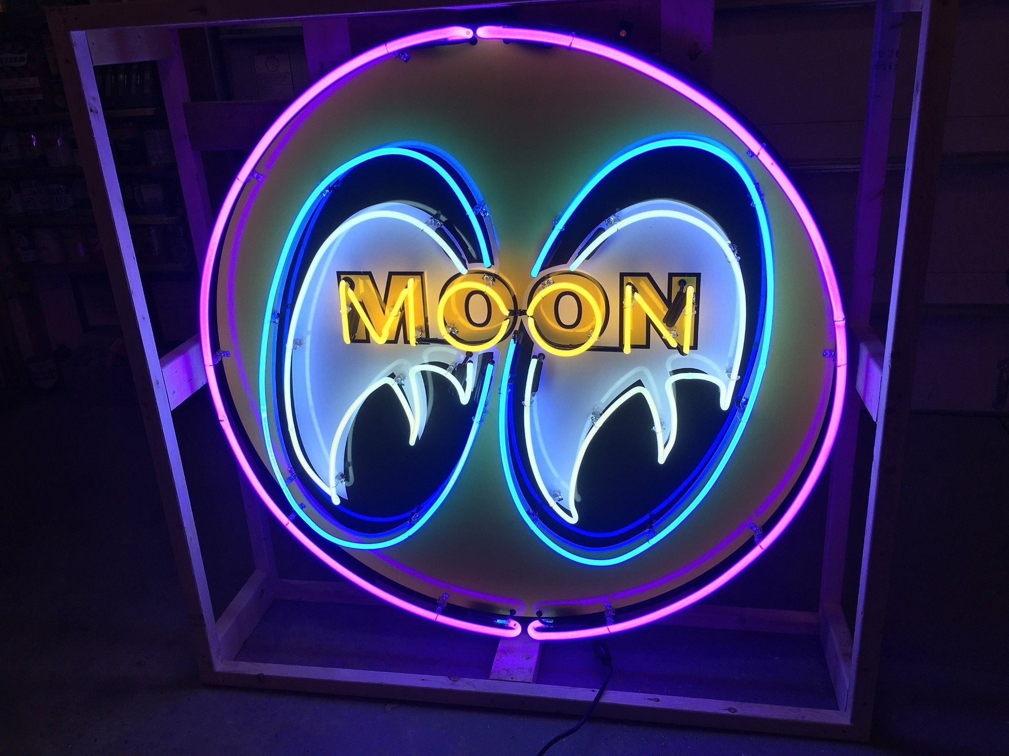 Moon Neon Sign / Moon Signs / Moon Sign / Neon Signs / Garage Signs for Men / Garage Signs for Him / Man Cave Sign / Garage Signs / Mooneyes