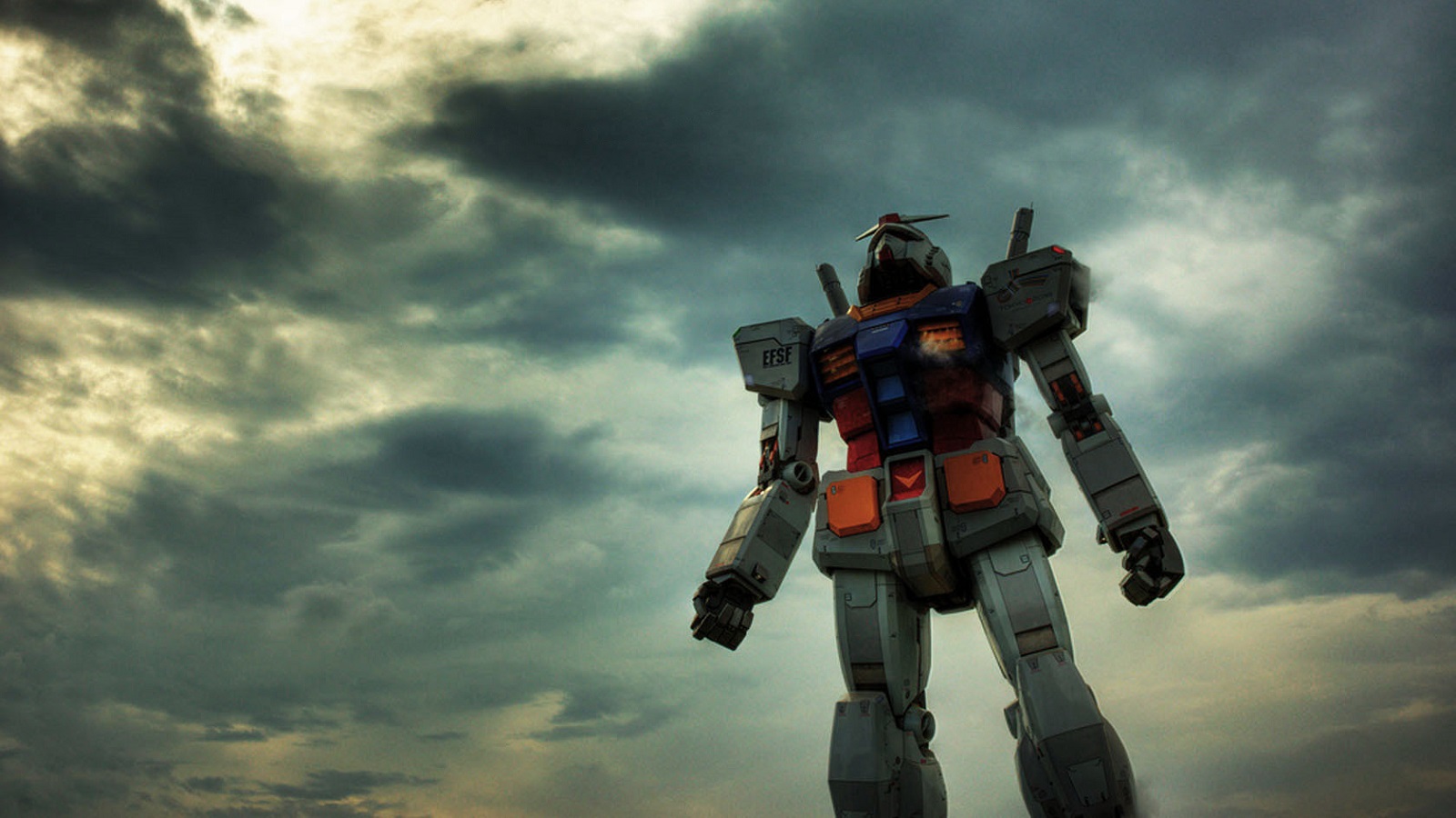 Wallpaper, RX 78 Gundam, clouds 1600x900