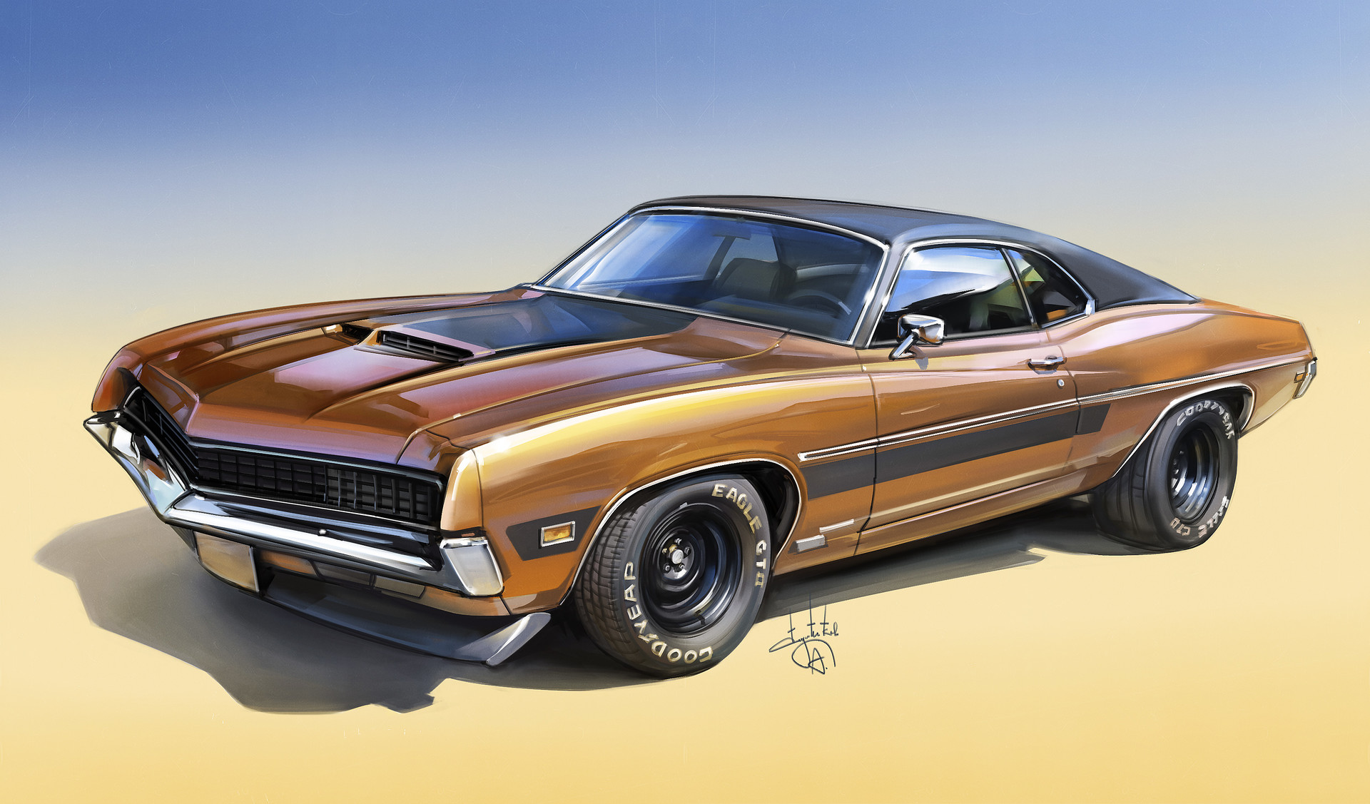 Ford Torino 1968 на рабочий стол 1920x1080