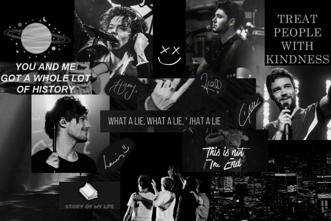 Black and White One Direction Laptop Wallpaper Free Black and White One Direction Laptop Background