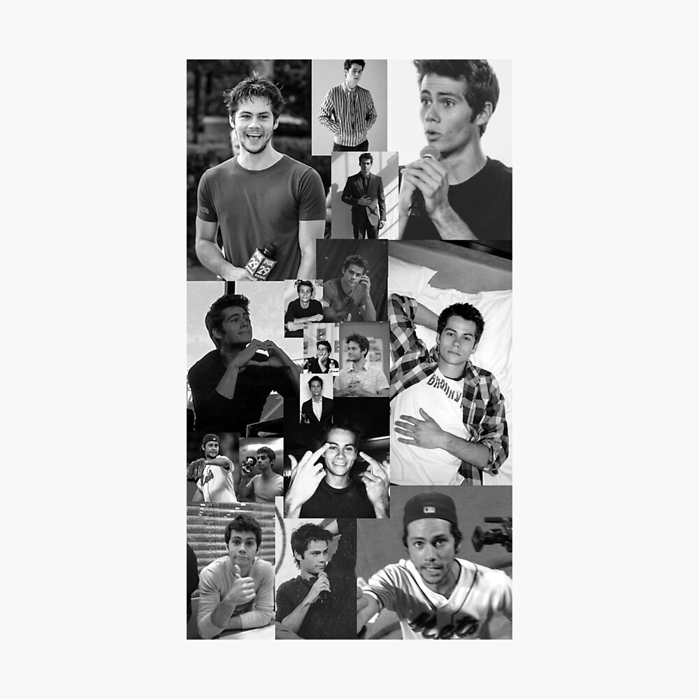 Dylan O'Brien Black and White Collage Poster