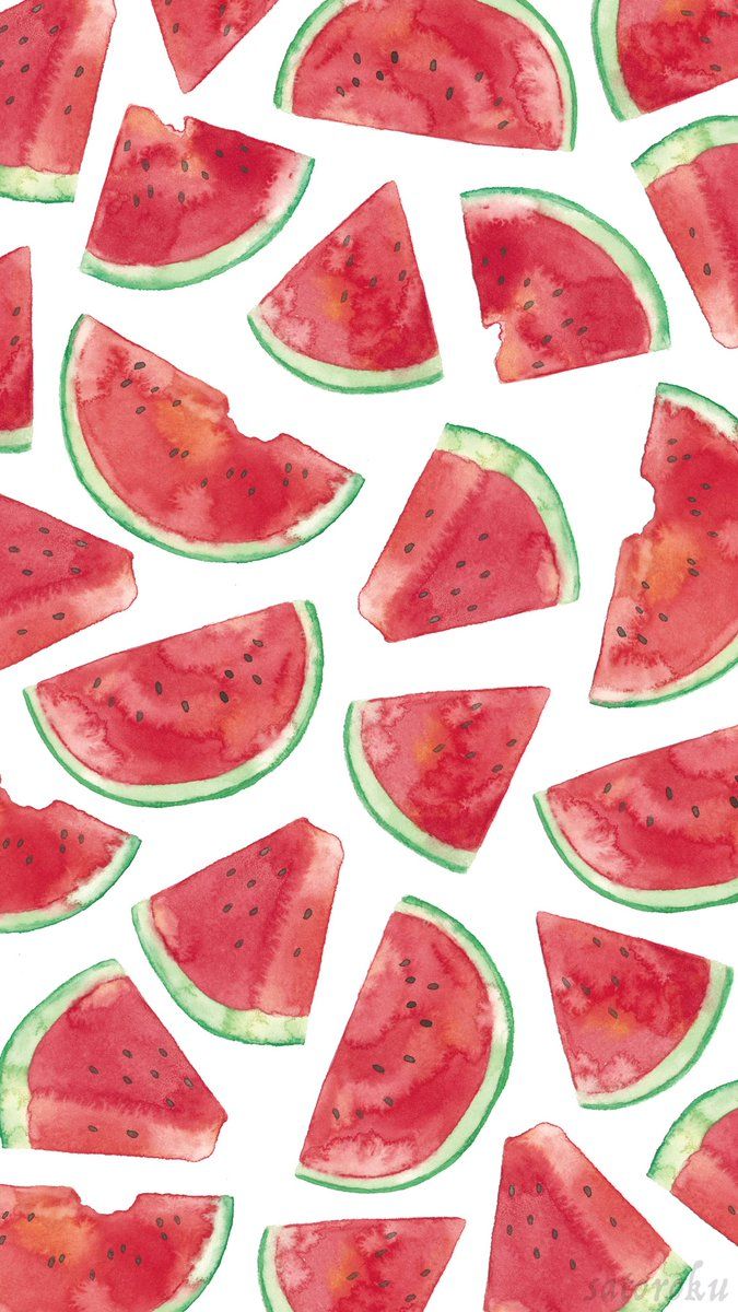 さとろく on Twitter. Watermelon wallpaper, Cute patterns wallpaper, Summer wallpaper