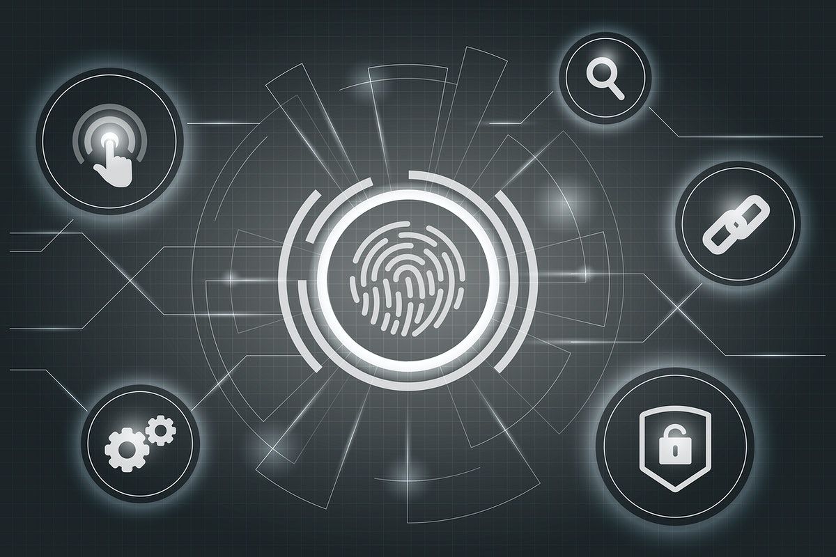 Download premium illustration of White finger scan biometric identity. Finger scan, Biometrics, White finger