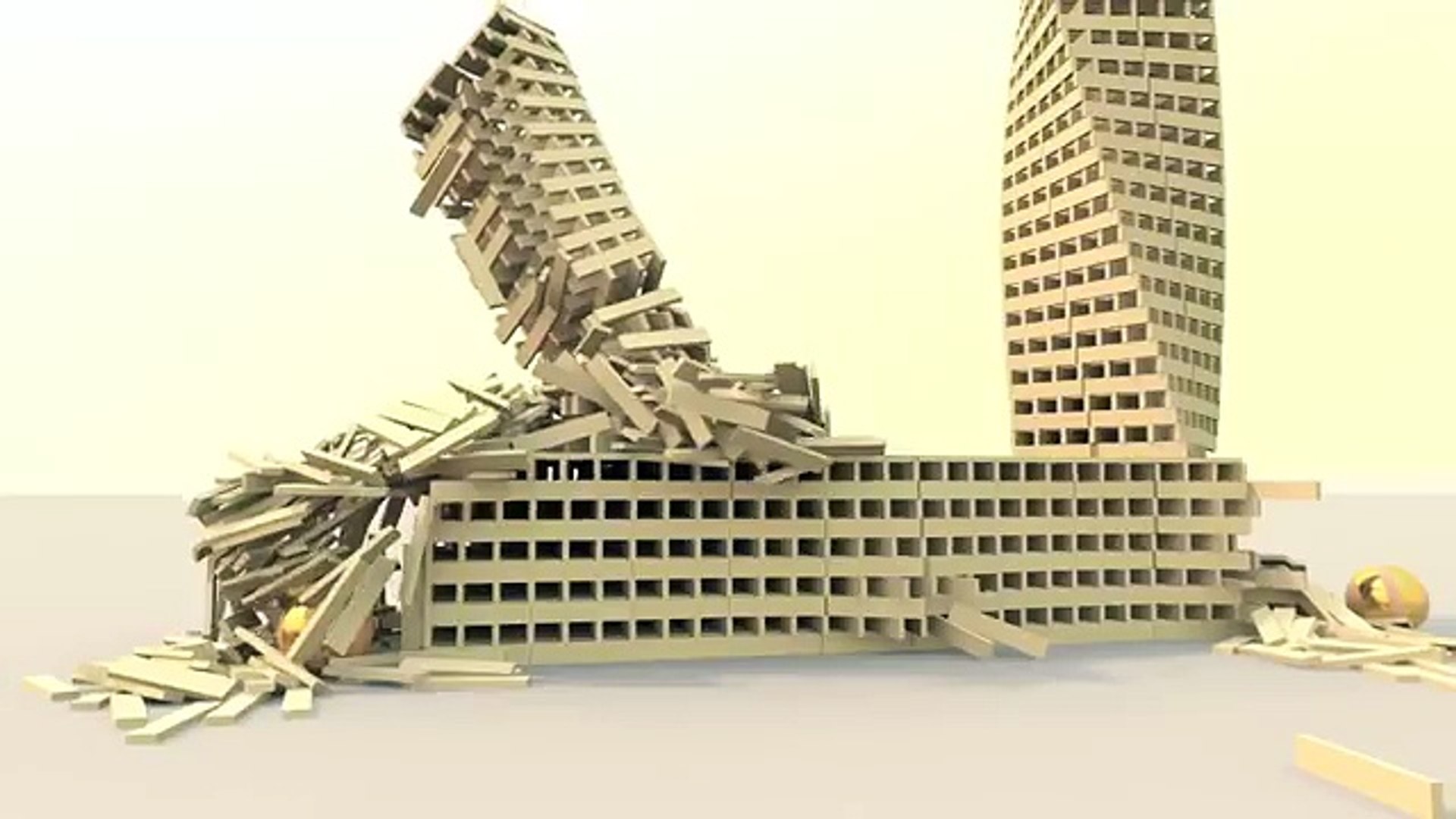 kapla / keva planks buiding collapse (dynamica bullet physics)
