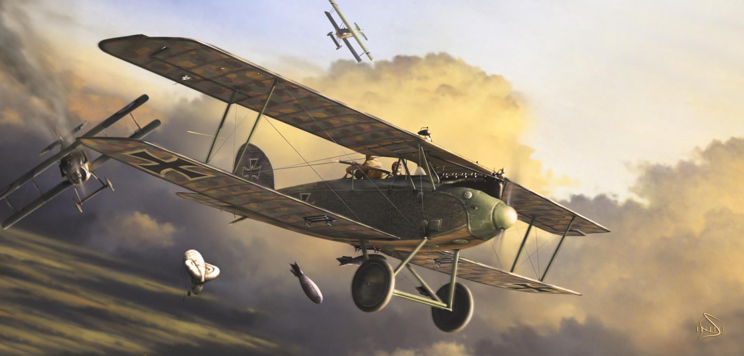 WWI Bomber Intercept Full HD Wallpaper and Background. Aircraft painting, Aircraft design, Aircraft wallpaper
