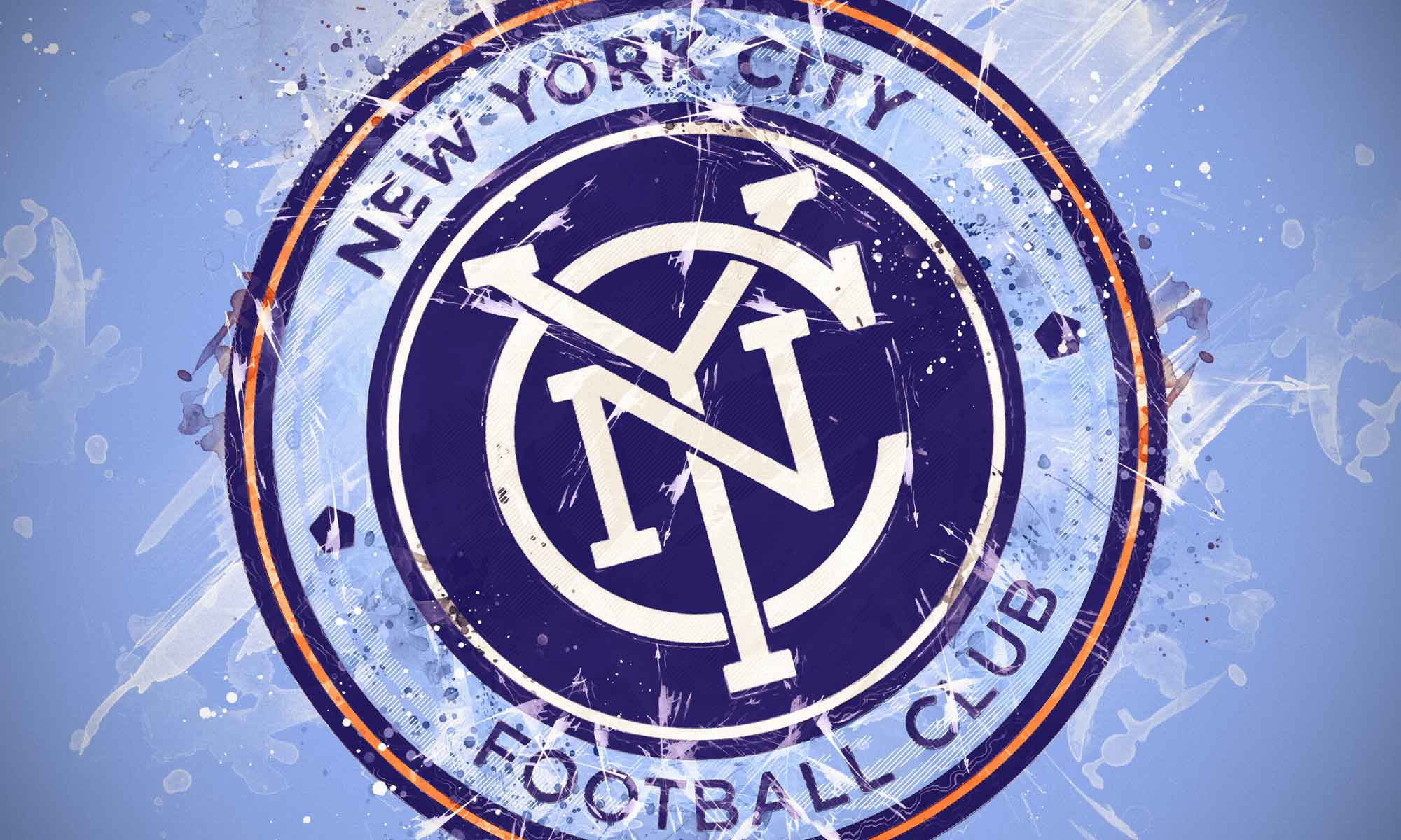 New York City FC Blue Logo Wallpaper Mural