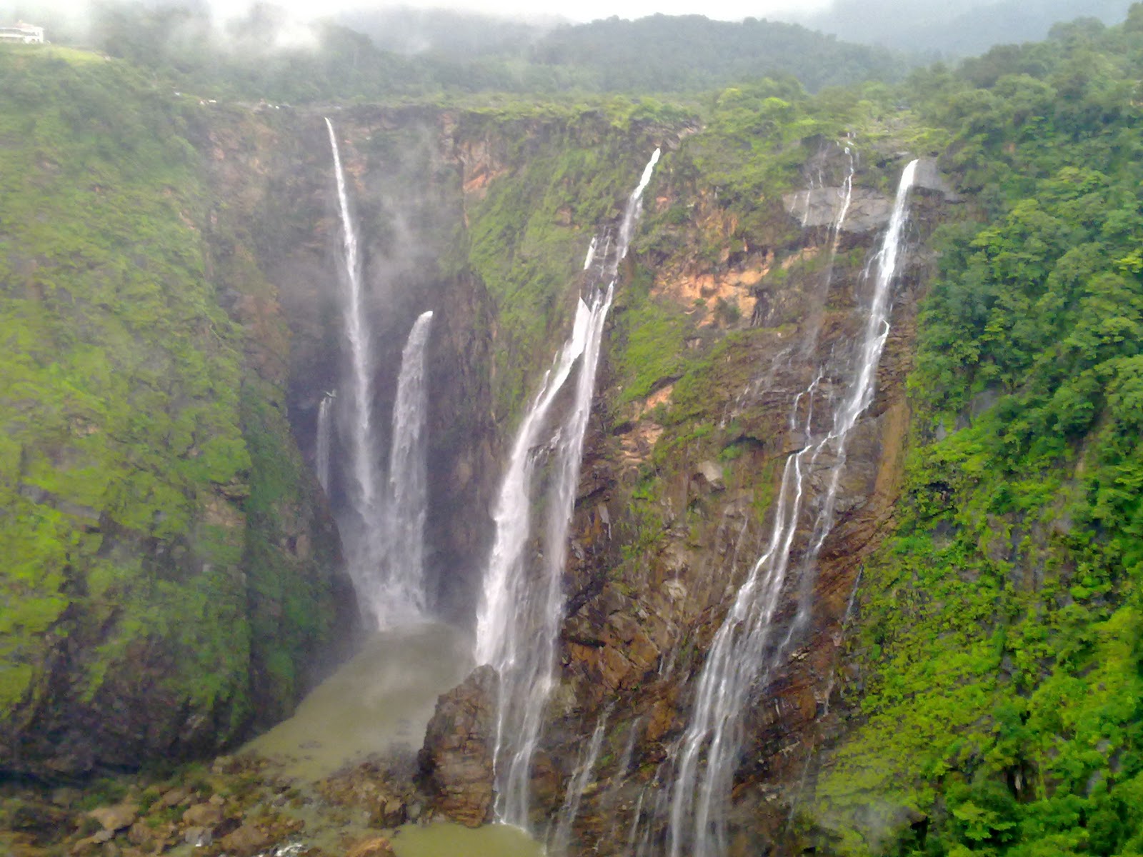 Jog Falls with Fog falls. சிந்தனையின் சிதறல்கள்