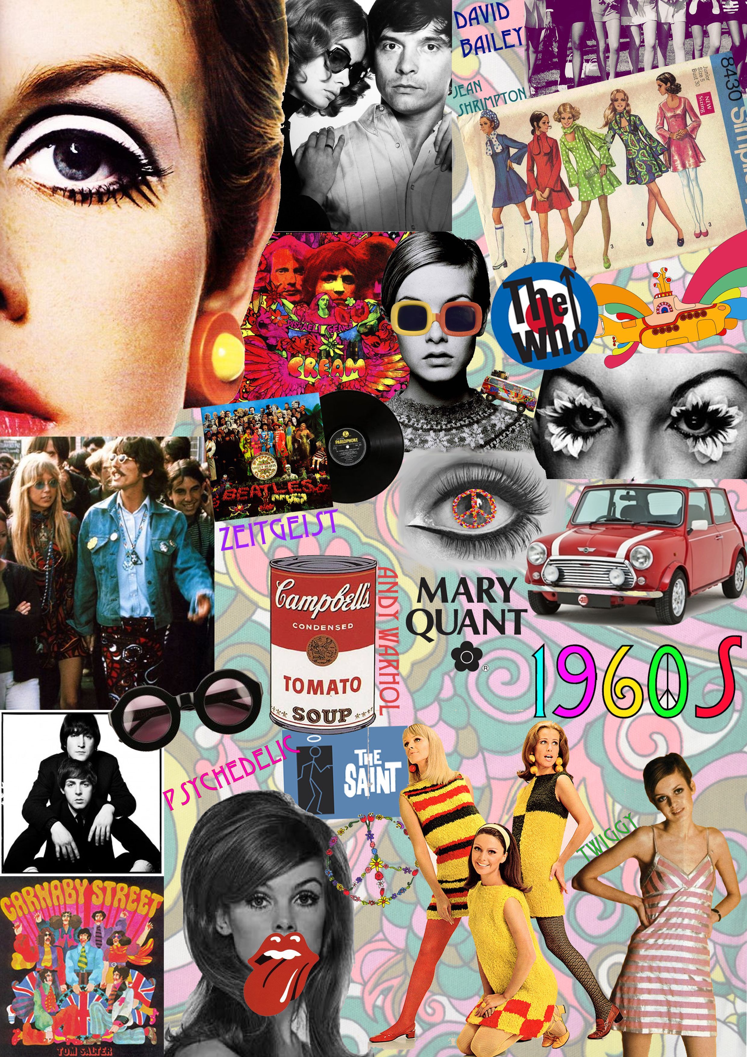 60s Collage Aesthetic Wallpaper Free 60s Collage Aesthetic Background
