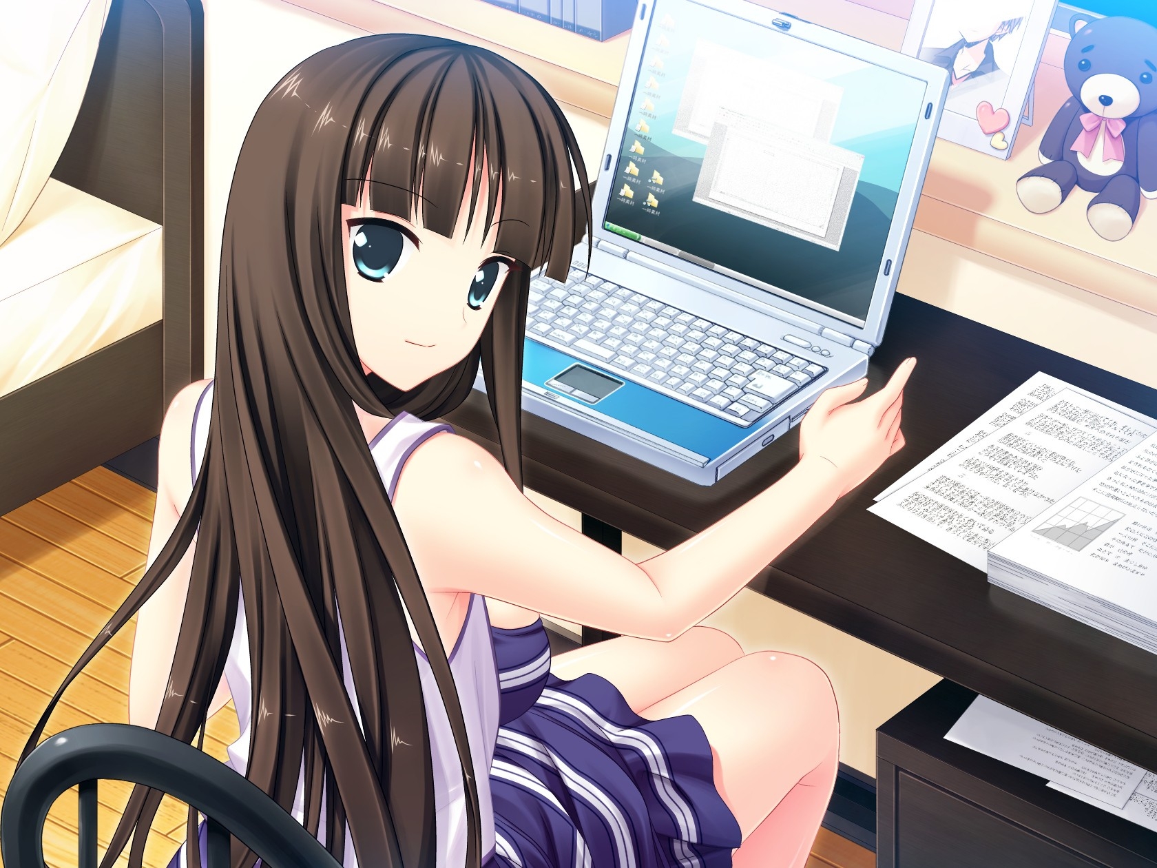 laptops game cg anime girls
