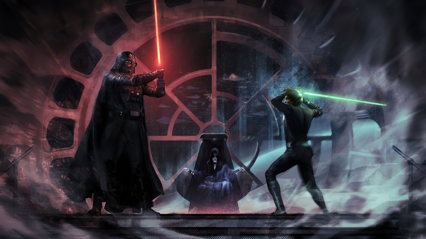 Darth Vader Vs Luke Skywalker 1366x768 Resolution HD 4k Wallpaper, Image, Background, Photo and Picture
