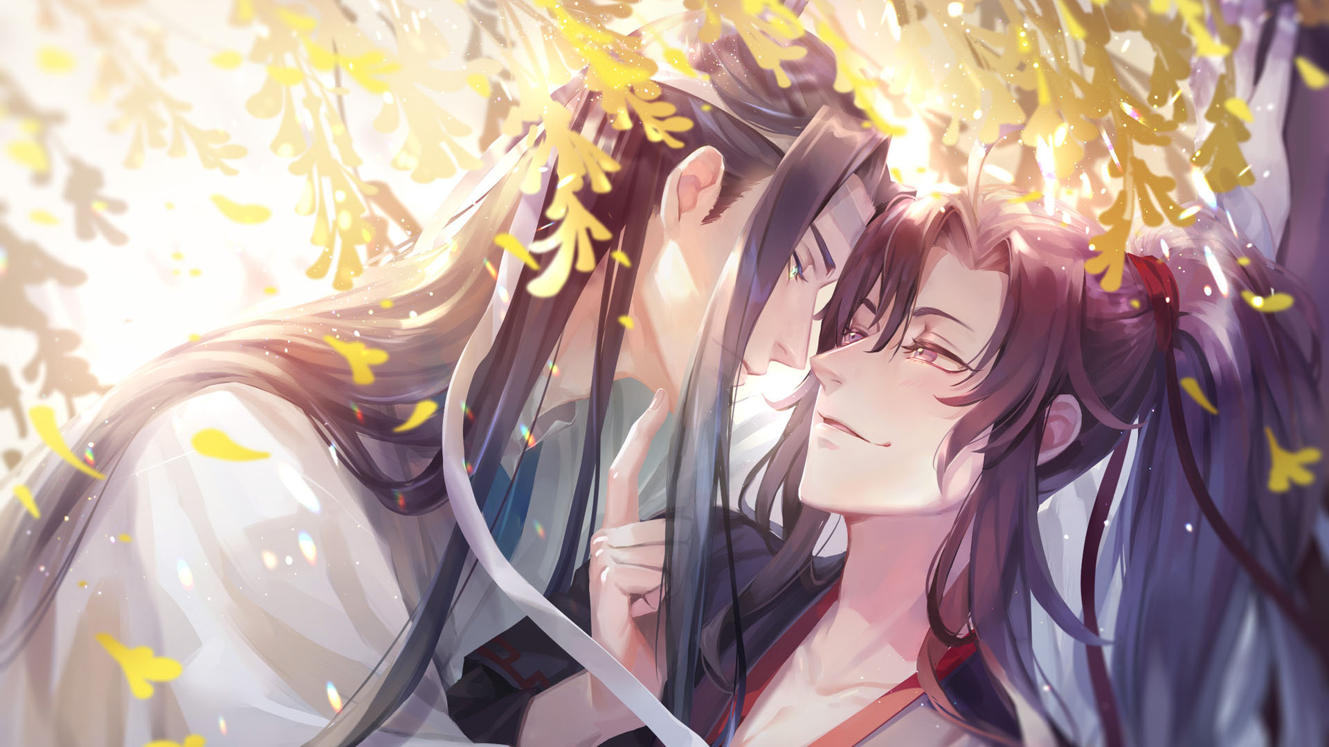 Anime, Mo Dao Zu Shi, Wei Ying, Wei Wuxian, Lan Wangji, Lan Zhan, Kiss, HD  wallpaper