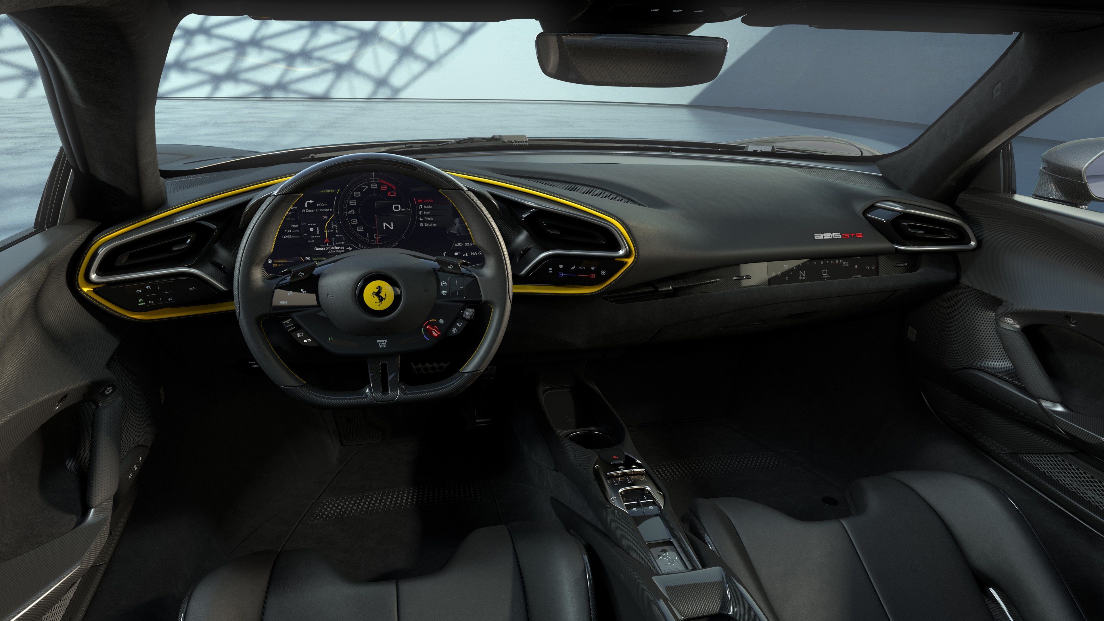 Ferrari 296 GTB Assetto Fiorano 2022 5K Interior Wallpaper. HD Car Wallpaper