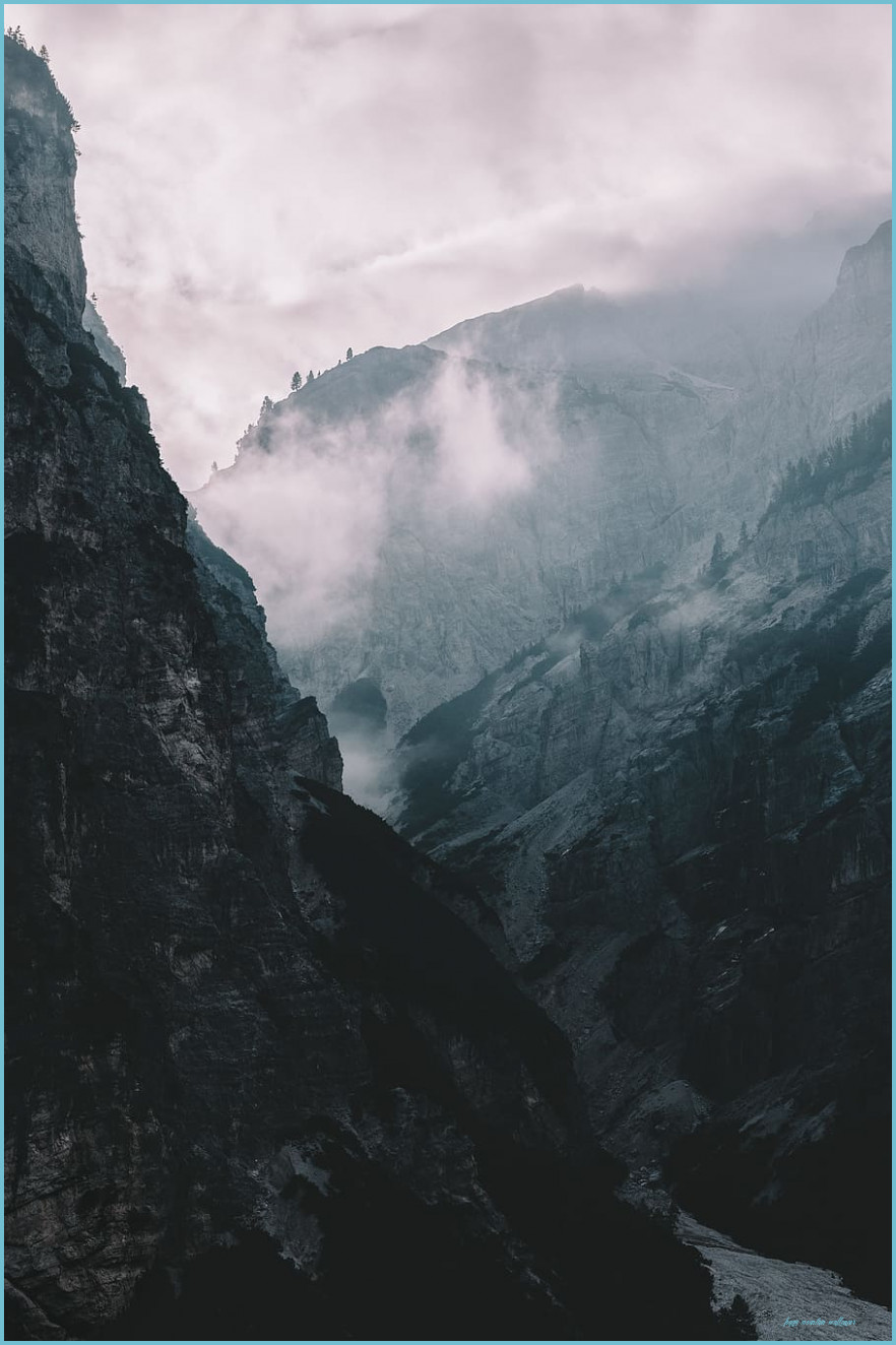 HD Wallpaper: Black Foggy Mountain During Daytime, Autumn Mountain Wallpaper