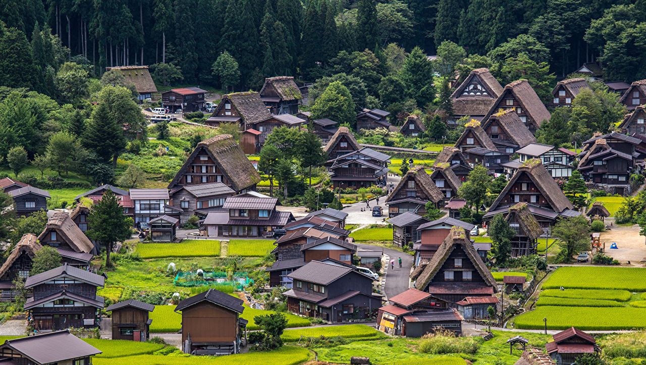 Japanese Village Wallpaper