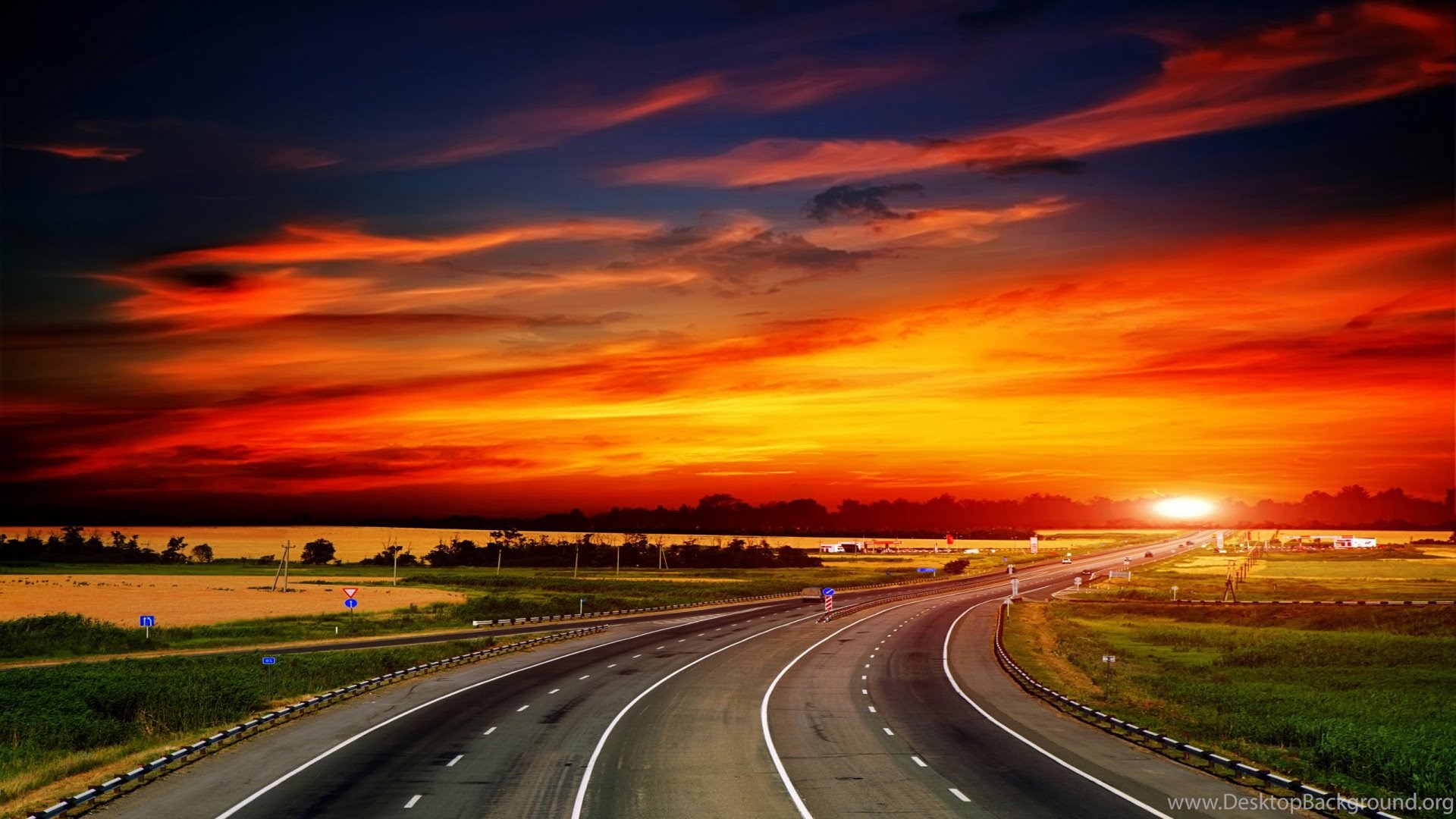 Sunset Highway, Road, 1920x1080 HD Wallpaper And FREE Desktop Background