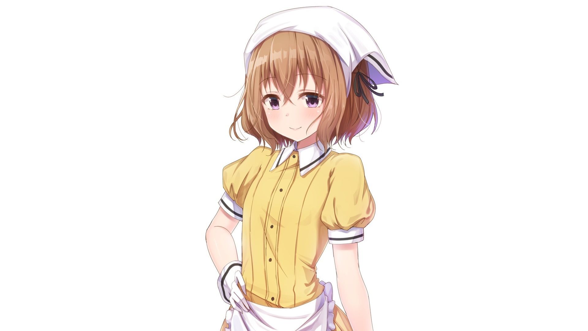 Desktop Wallpaper Mafuyu Hoshikawa, Beautiful, Short Hair, Maid, HD Image, Picture, Background, A477b3
